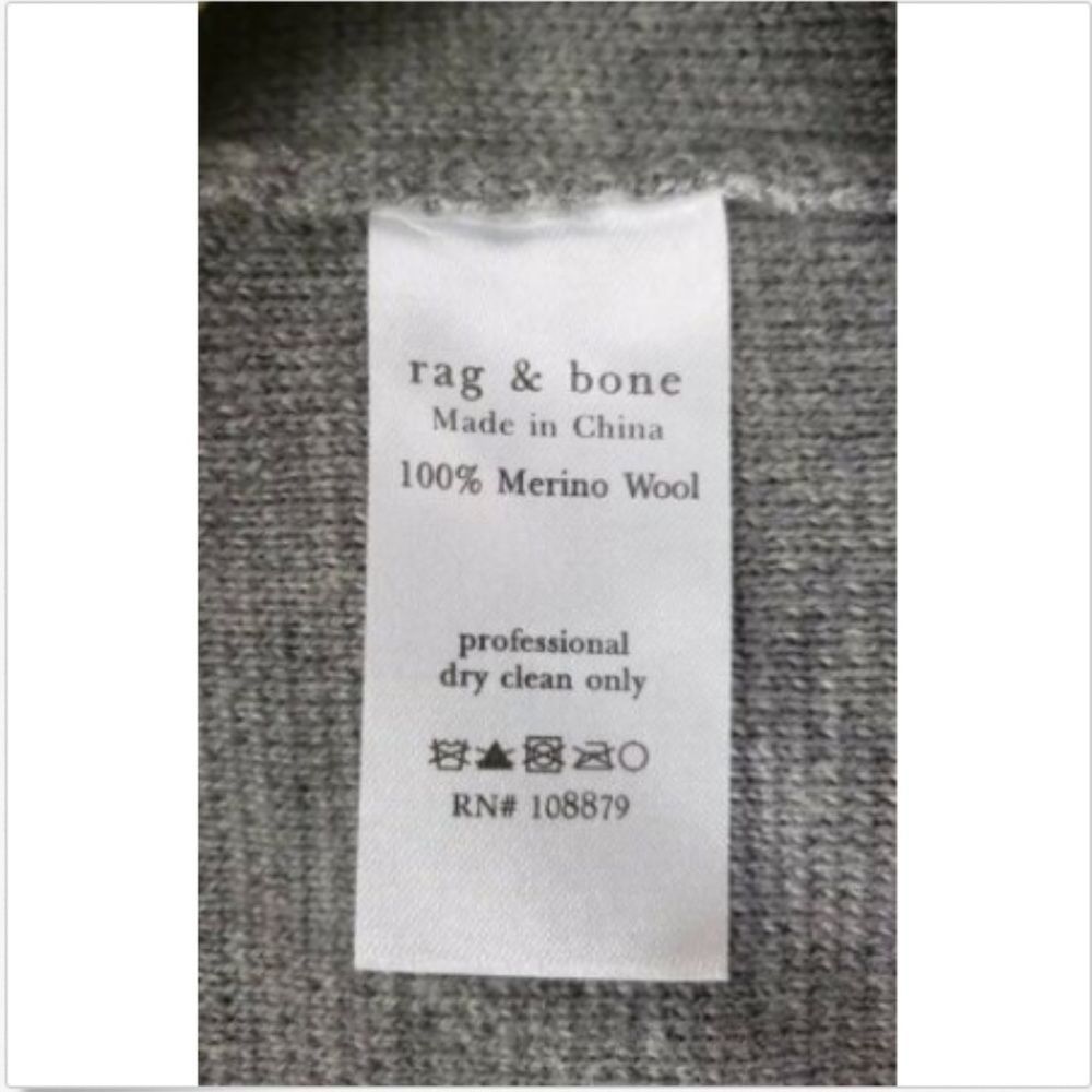 Rag & Bone Wool Sweater Large Gray Button Front - image 5
